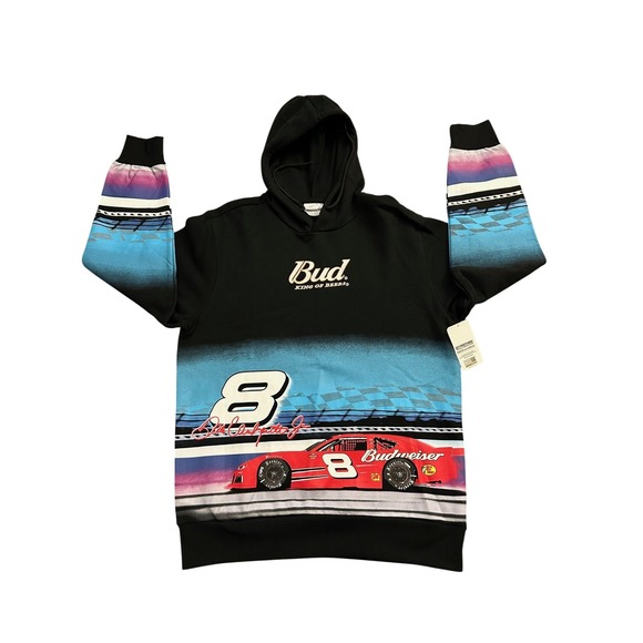 Nascar Other - NASCAR Dale Earnhardt Jr Budweiser Hoodie Black Racing Sweatshirt Mens M NEW